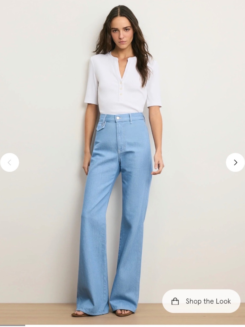Veronica Beard Crosbie Flap-Pocket Slim Wide-Leg Jean